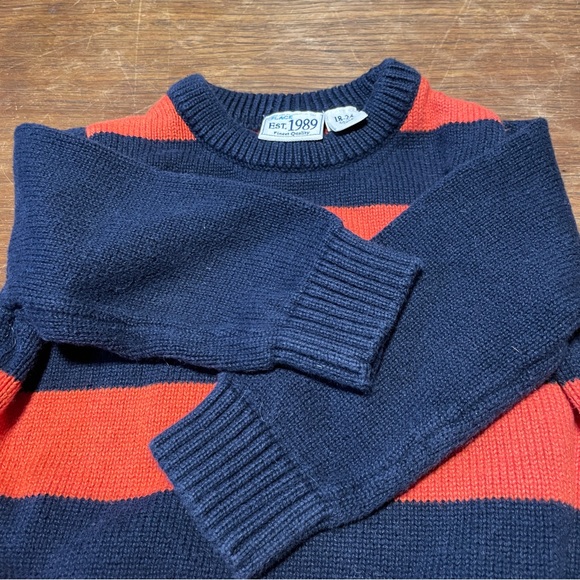 Set of 2 striped Children’s Place Sweaters, size 18-24 month, blue grey orange - Picture 6 of 7